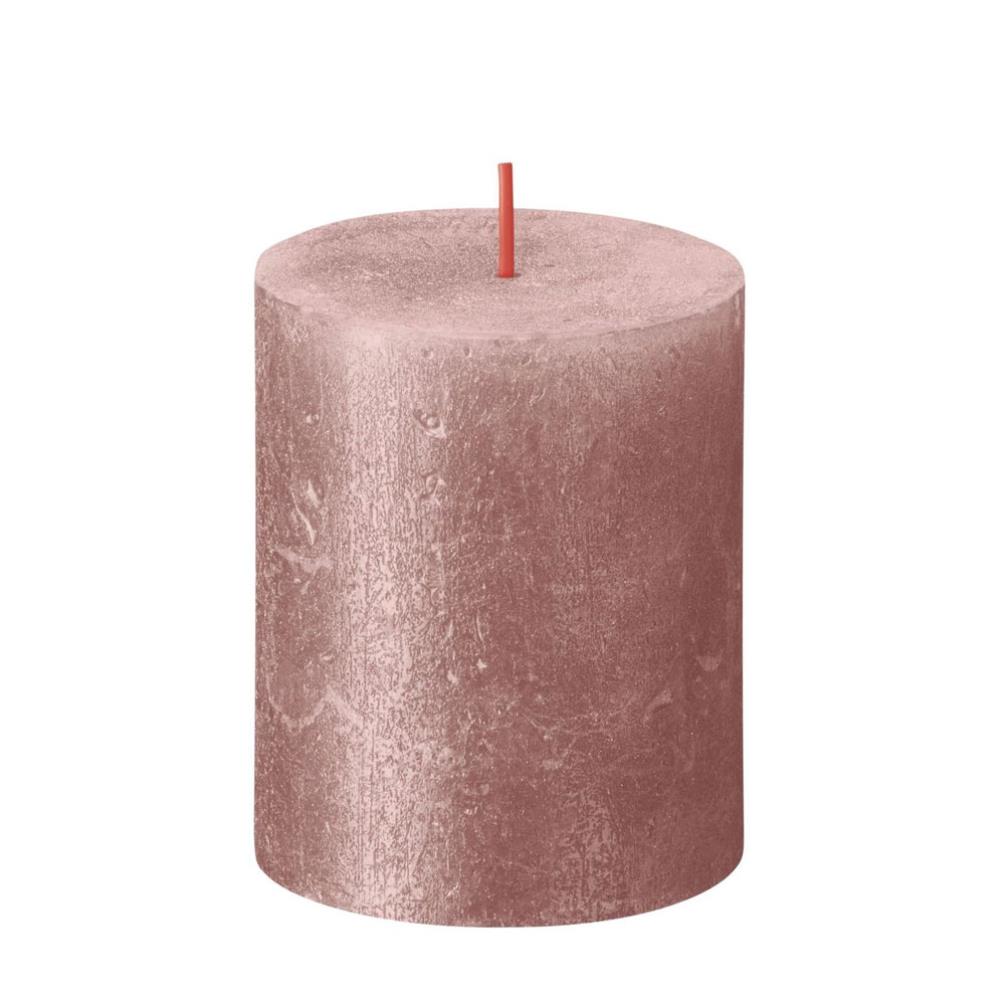 Bolsius Pink Rustic Shimmer Metallic Pillar Candle 8cm x 7cm £5.39